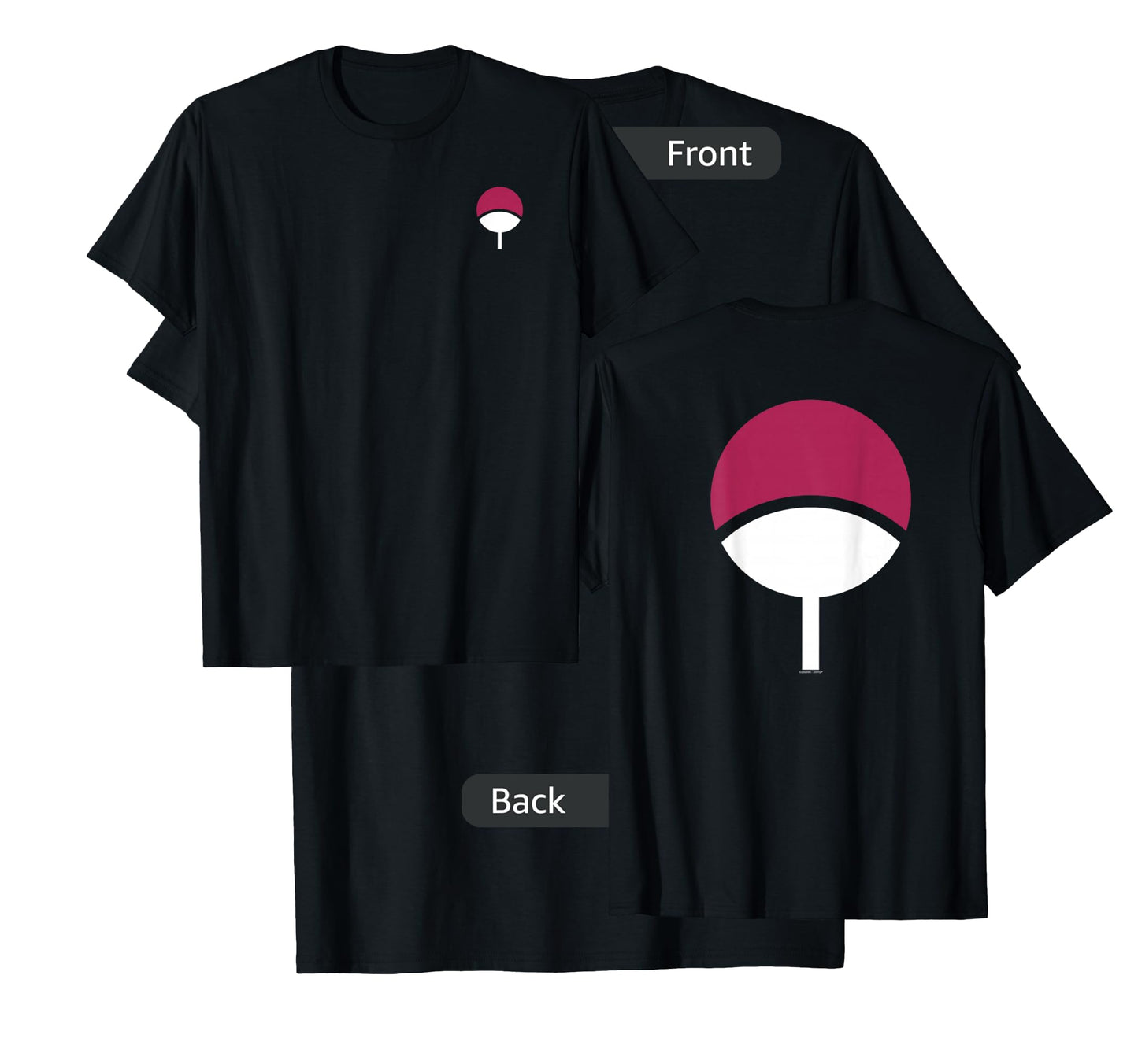 Naruto Shippuden Sasuke Uchiha Icon Front and Back Anime T-Shirt