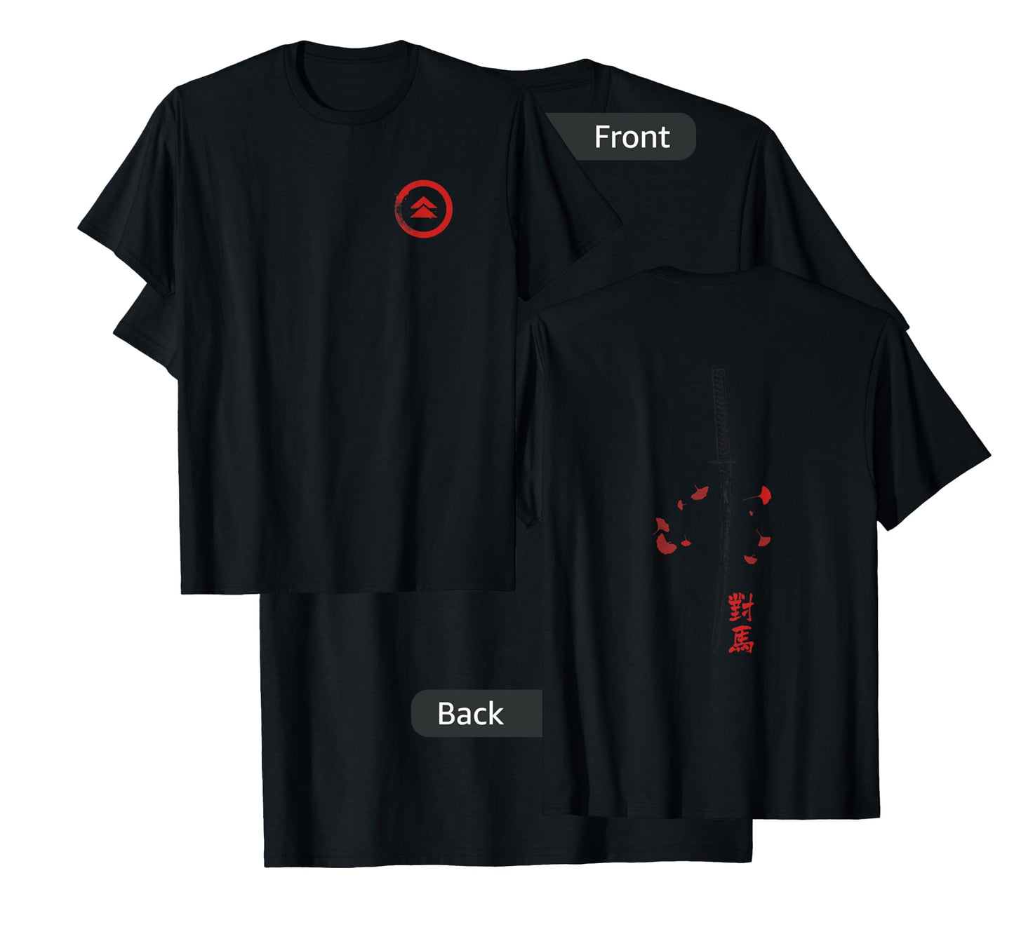 Ghost of Tsushima Front and Back Katana Leaves Video Game T-Shirt