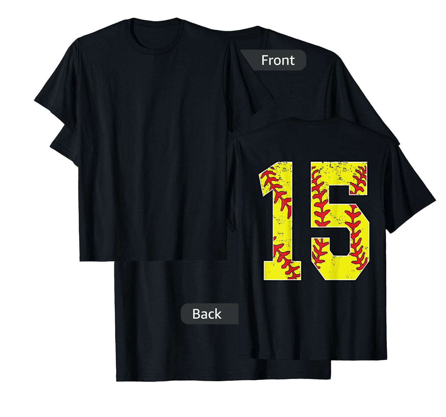 Number #15 Softball Jersey Number 15 Print On Back T-Shirt