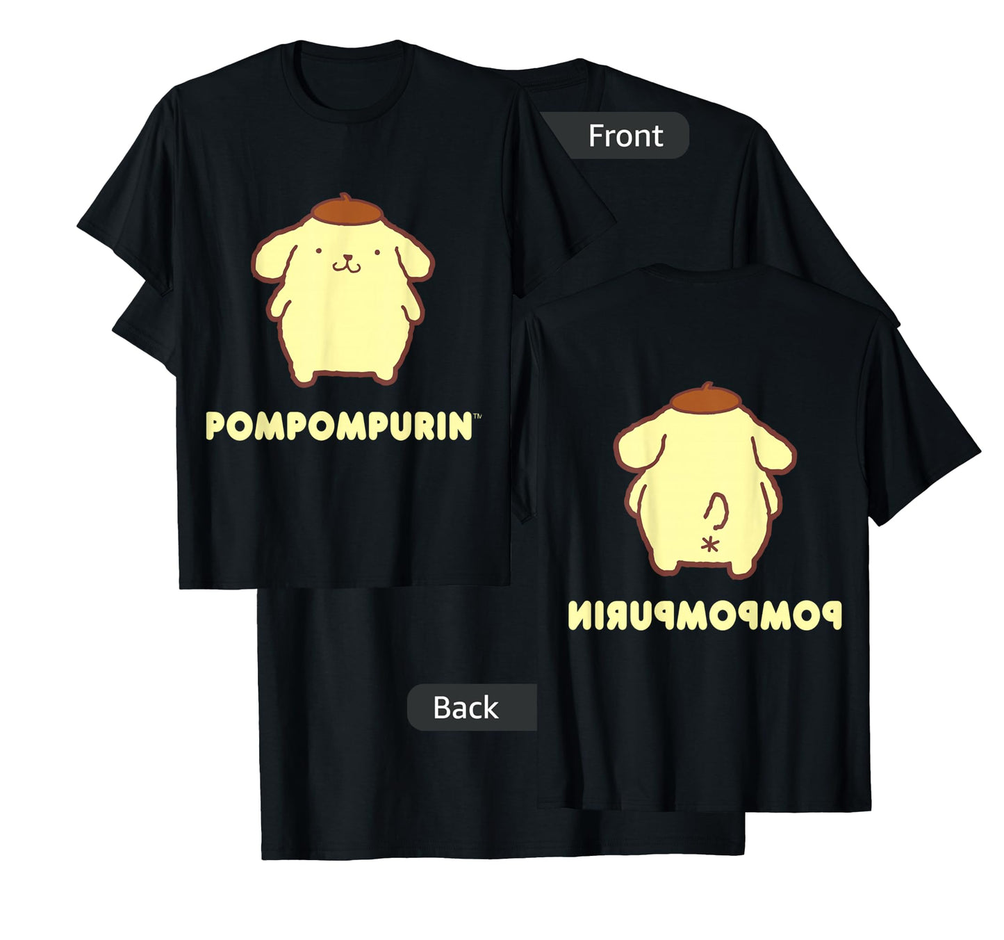 Pompompurin Character Front and Back T-Shirt Small