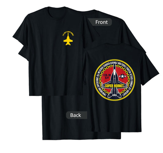 F/A-18 E/F Fighter Attack Military Jet Aircraft Design T-Shirt