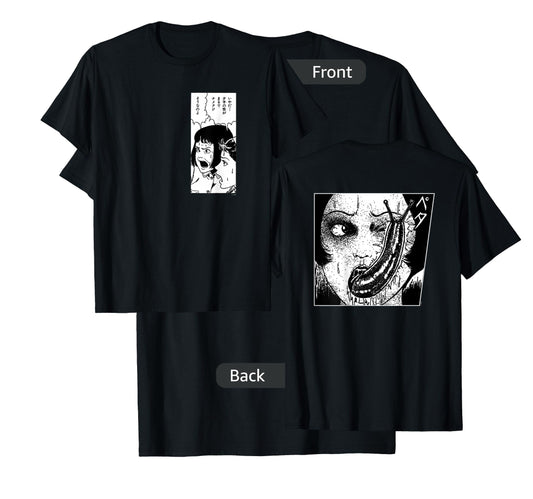 Junji Ito Black Slug Eye Print T-Shirt - Men's Small Classic Fit