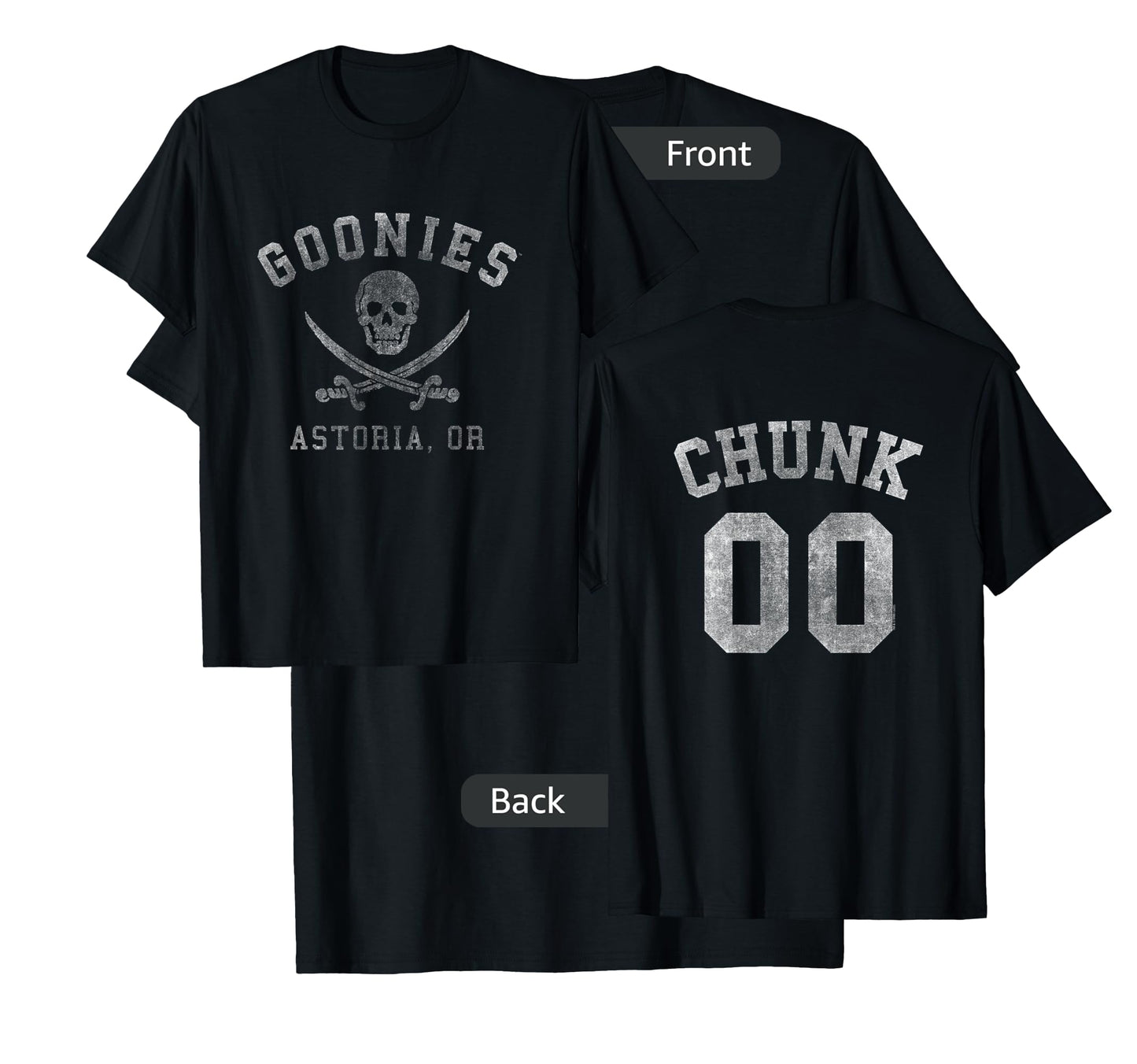 The Goonies Logo and Chunk Jersey Front and Back Movie T-Shirt