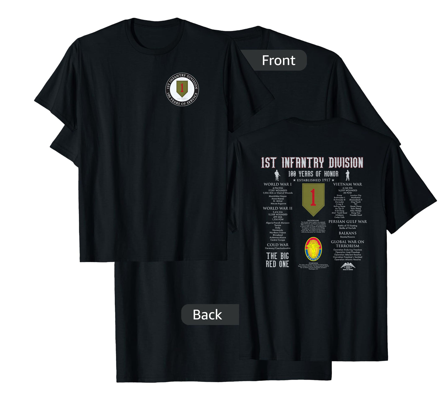 1st Infantry Division 100 Years of Honor T-Shirt