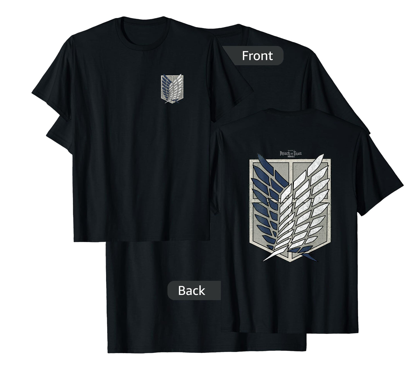 Attack on Titan Season 3 Scout Regiment Emblem Front Back T-Shirt