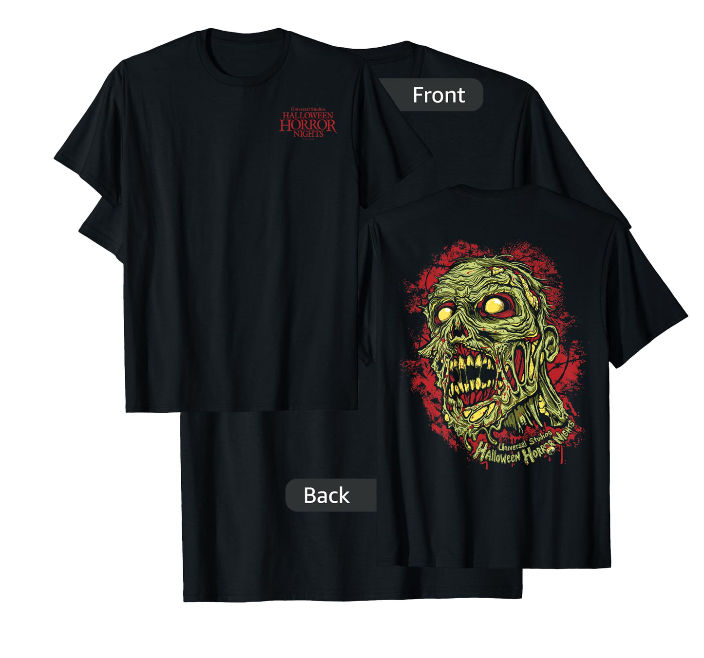 Halloween Horror Nights HHN Zombie Front & Back T-Shirt