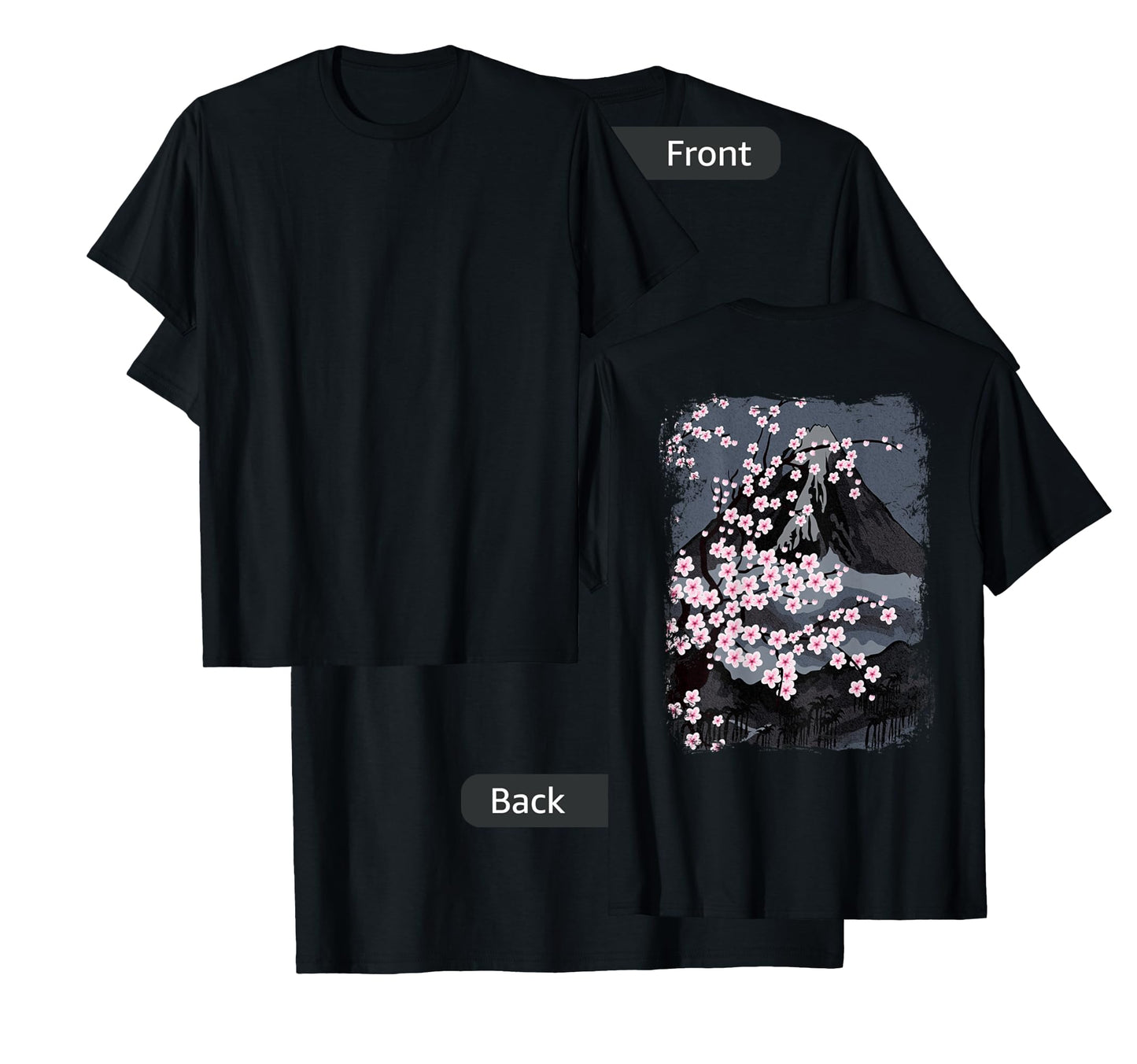 Japanese Beautiful Cherry Blossom with Mount Fuji (on back) T-Shirt
