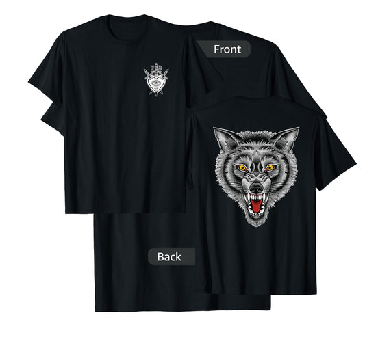 Snarling Wolf Tattoo, American Traditional Tattoo art T-Shirt