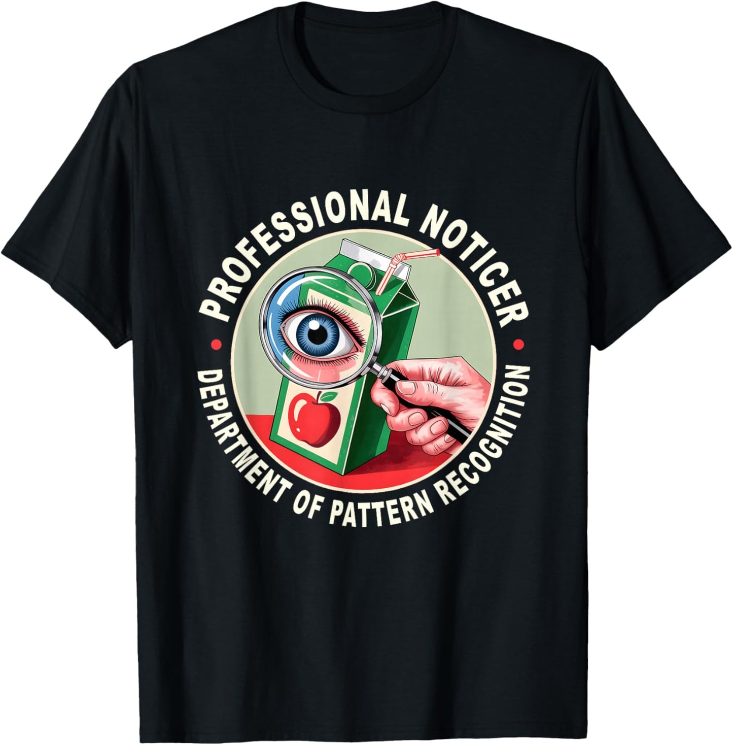 Retro Professional Noticer Department of Pattern Recognition T-Shirt - T-Shirt | Black