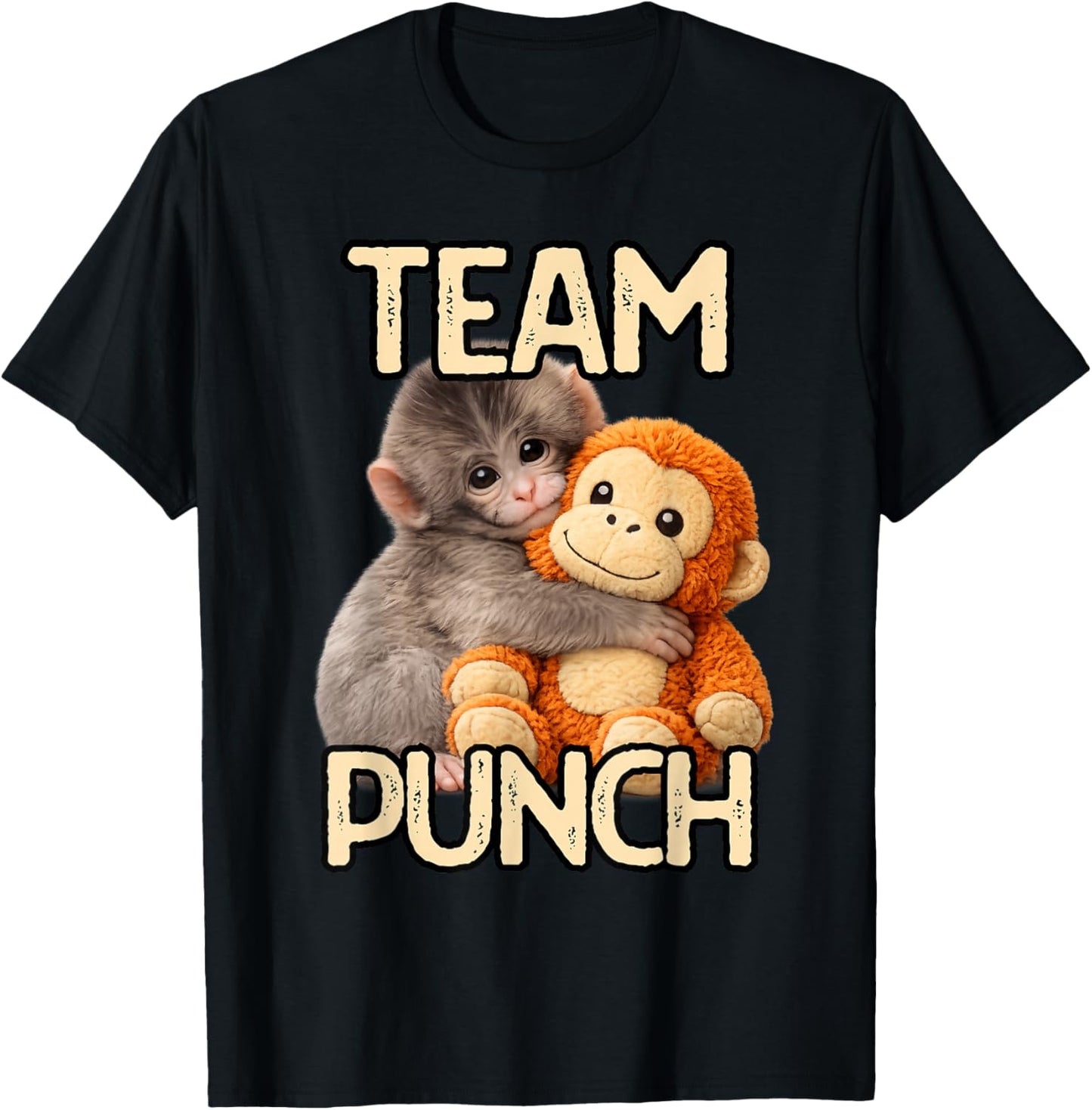 Vintage Retro Team Punch Monkey T-Shirt - T-Shirt | Black