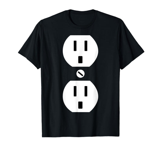 Couple Plug Socket Matching Costume Funny Halloween Gifts T-Shirt
