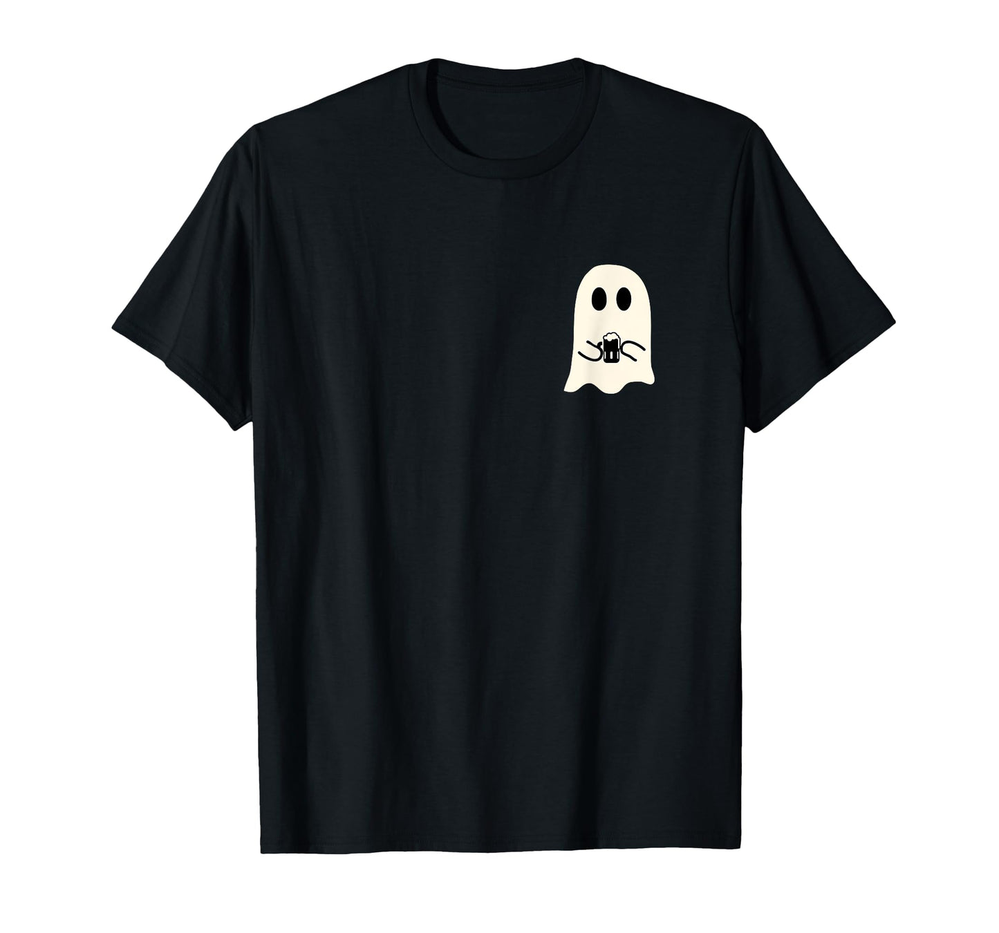 Cute Little Ghost Beer Glass Halloween T-Shirt