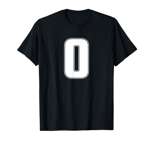 NUMBER 0 ZERO SPORTS ATHLETIC TEAM JERSEY VARSITY UNIFORM T-Shirt