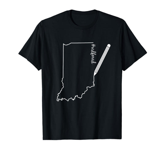 Teacher Red For Ed RedForEd Indiana Pencil Drawing Gift T-Shirt