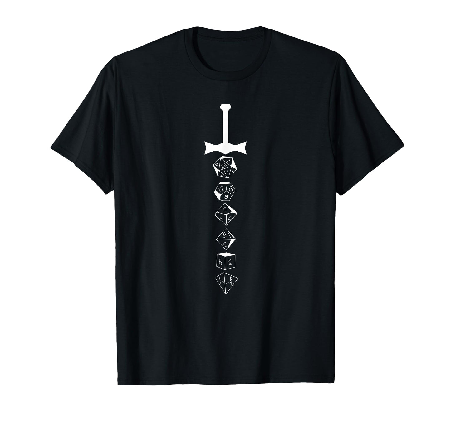RollToHit RPG Shirts Nerdy Dice Set Collector Sword (Light Design) T-Shirt