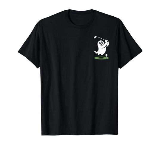 Spooky Ghost Playing Golf Retro Halloween Costume Boys Gifts T-Shirt