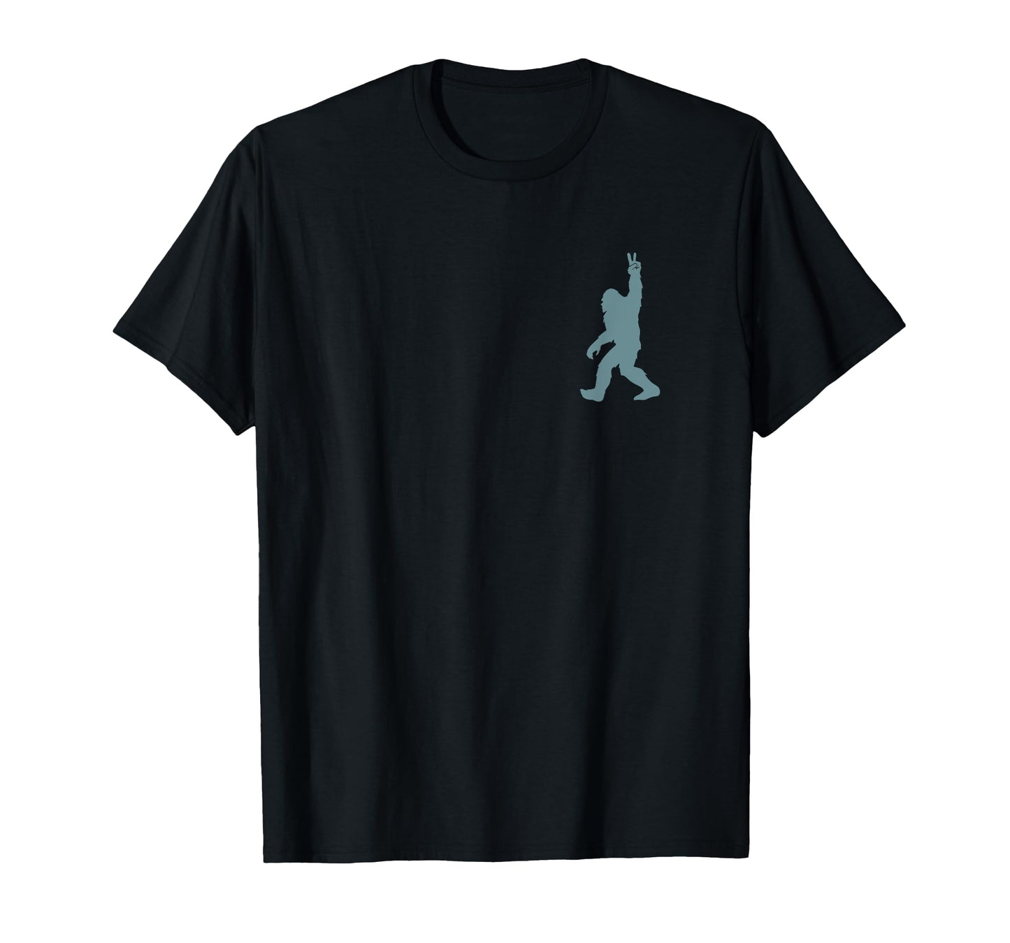 Funny Bigfoot Sasquatch Peace Sign Big Foot Squatch Pocket T-Shirt