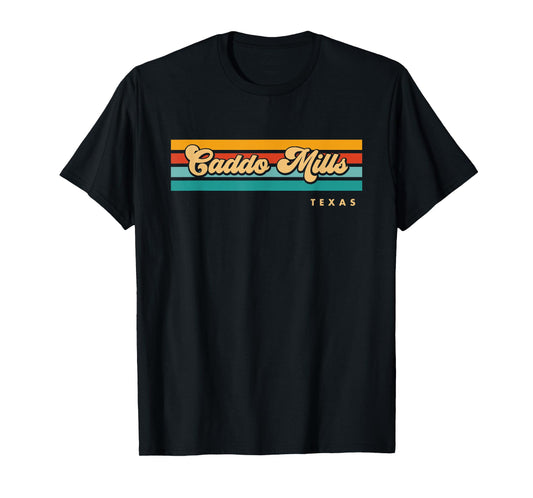 Vintage Sunset Stripes Caddo Mills, Texas T-Shirt