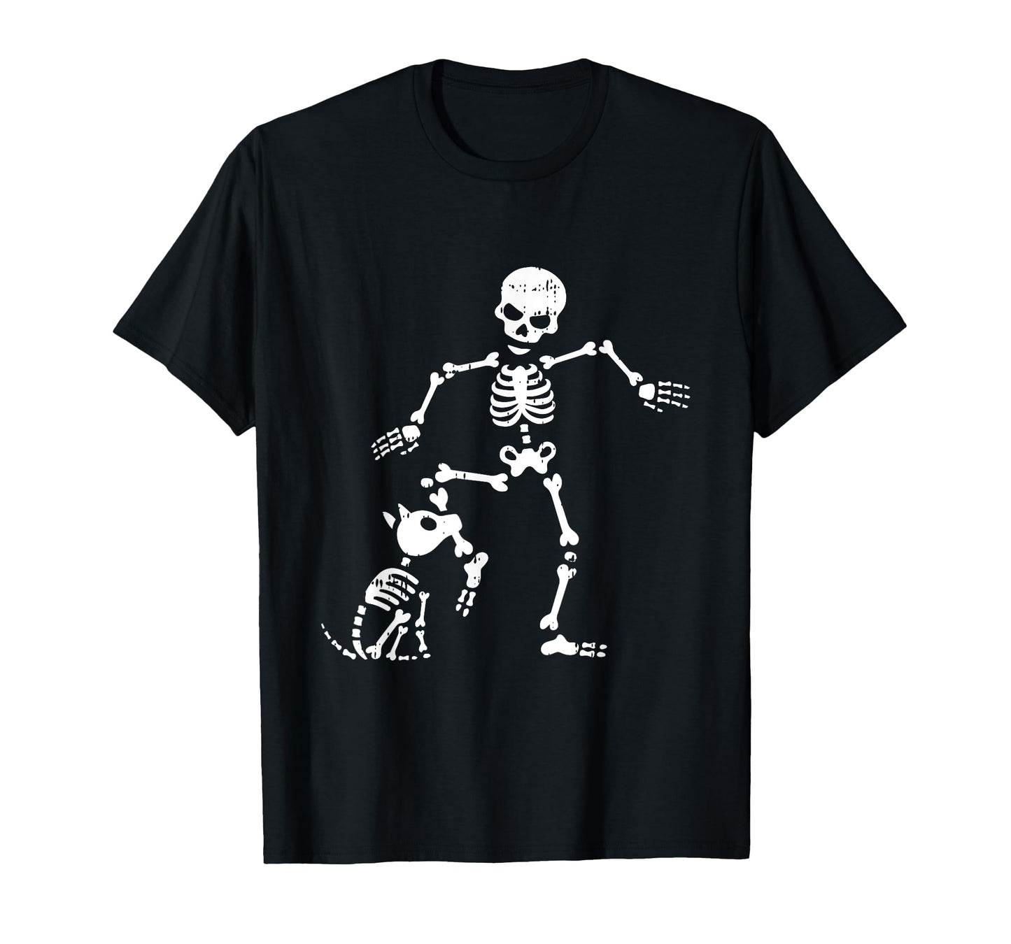 Skeleton And Dog Halloween Costume Funny Skull Men Women T-Shirt