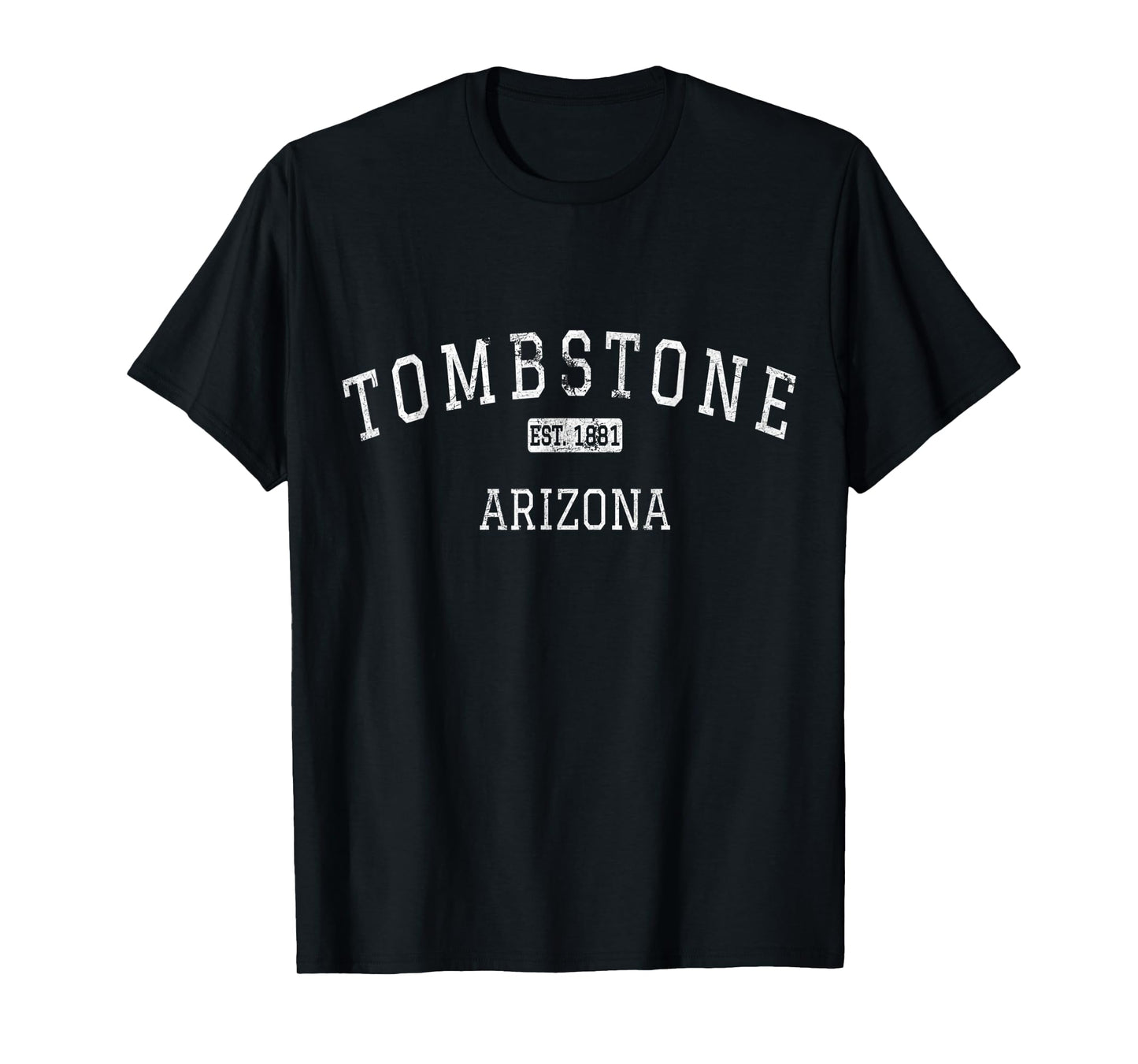 Tombstone Arizona Vintage T-Shirt - Men's Unisex-Adults & Kids Black AZ Tombstone Graphic Letter Print Crew Neck Short Sleeve Classic Fit Pull On T-Shirt