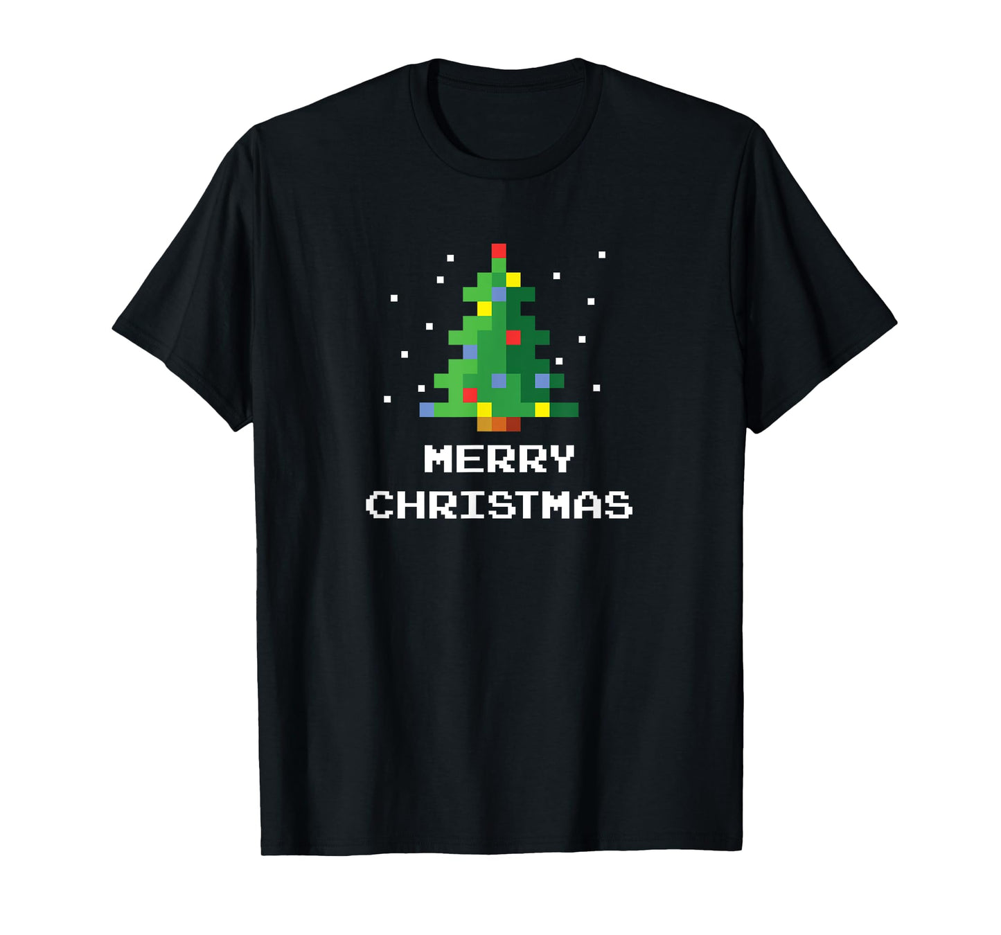 Merry Christmas Pixel Art 8-Bit Video Game Christmas Tree T-Shirt