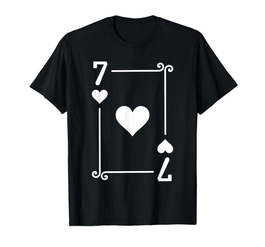 Playing Cards Costume - Seven Card - 7 of Hearts T-Shirt