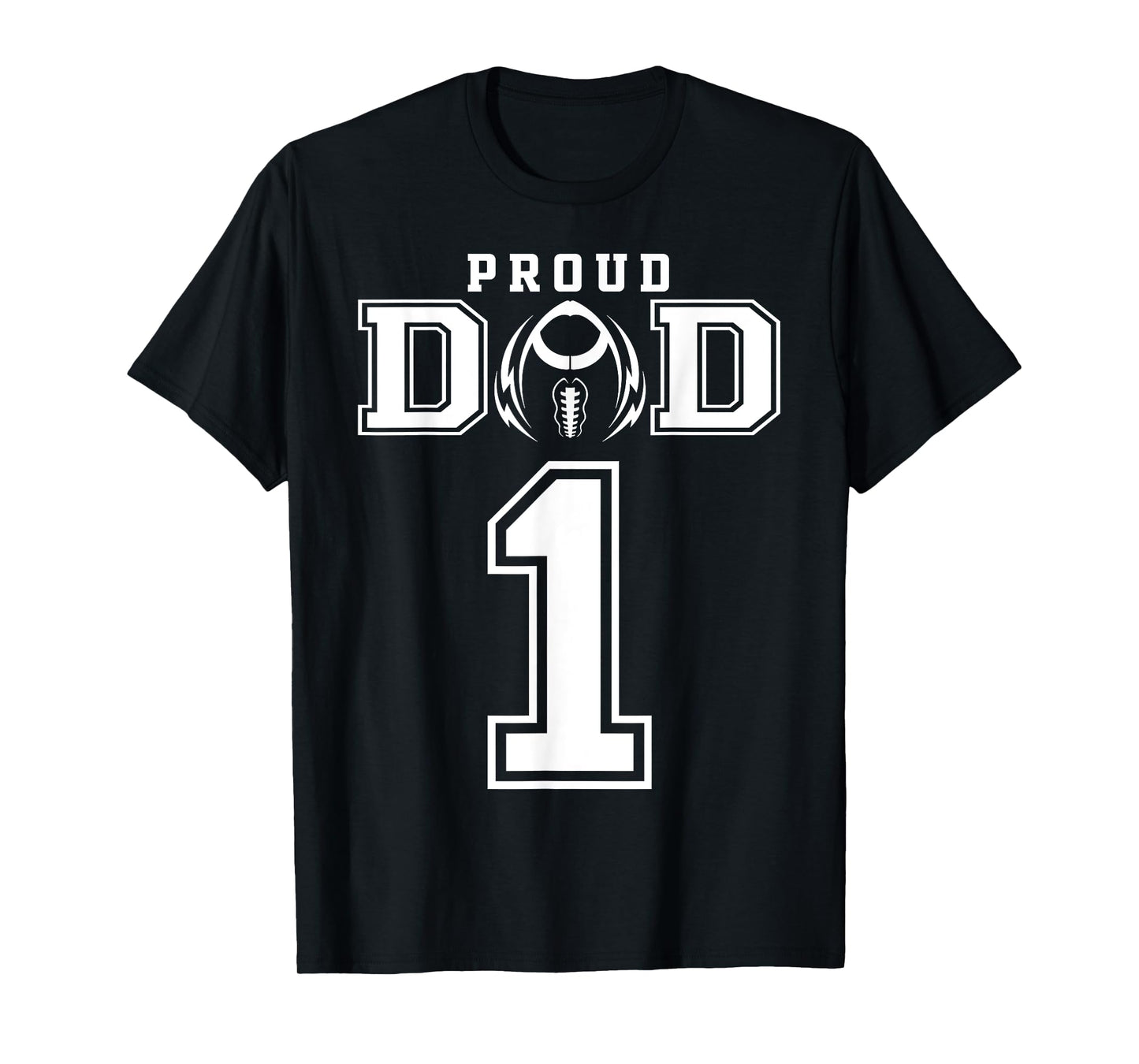 Custom Proud Football Dad Number 1 Personalized For Men T-Shirt