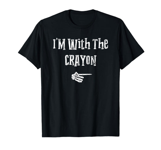 I'm With Crayon Halloween Costume Funny Couples Matching T-Shirt