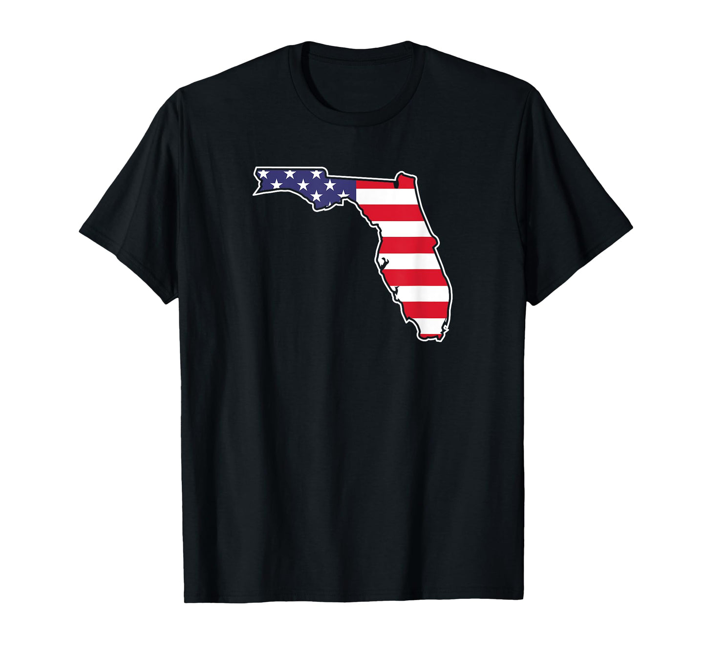 Florida USA Flag State Outline Patriotic American Women Kids Men T-Shirt