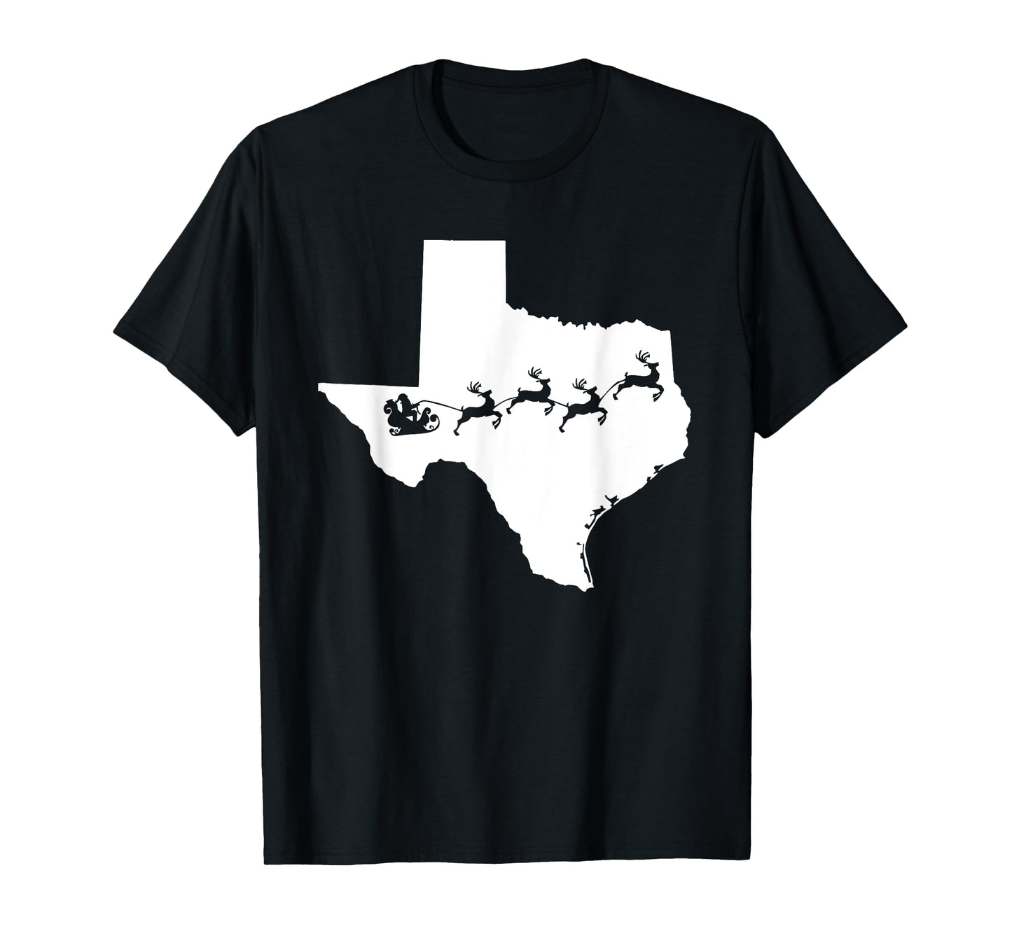 Texas Map Santa Christmas T-Shirt reindeer Shirt T-Shirt