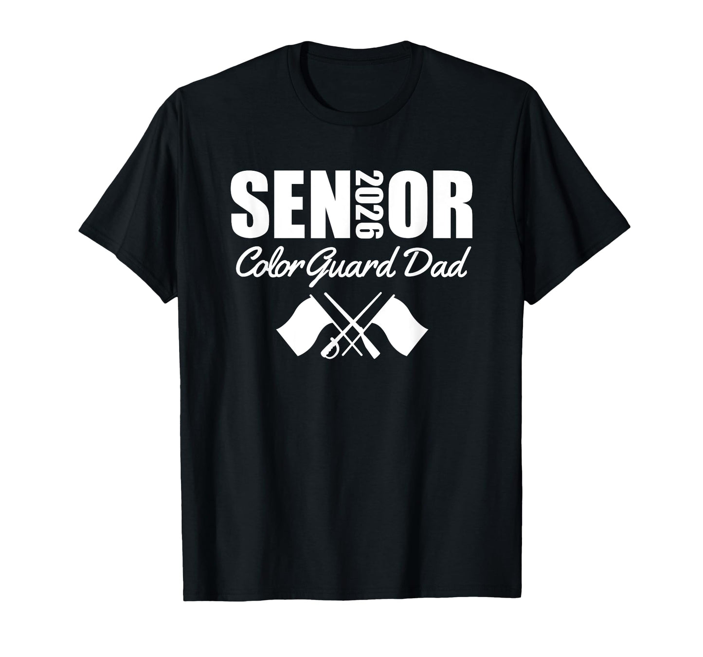 2026 Senior Color Guard Dad Flag Marching Band Parent T-Shirt