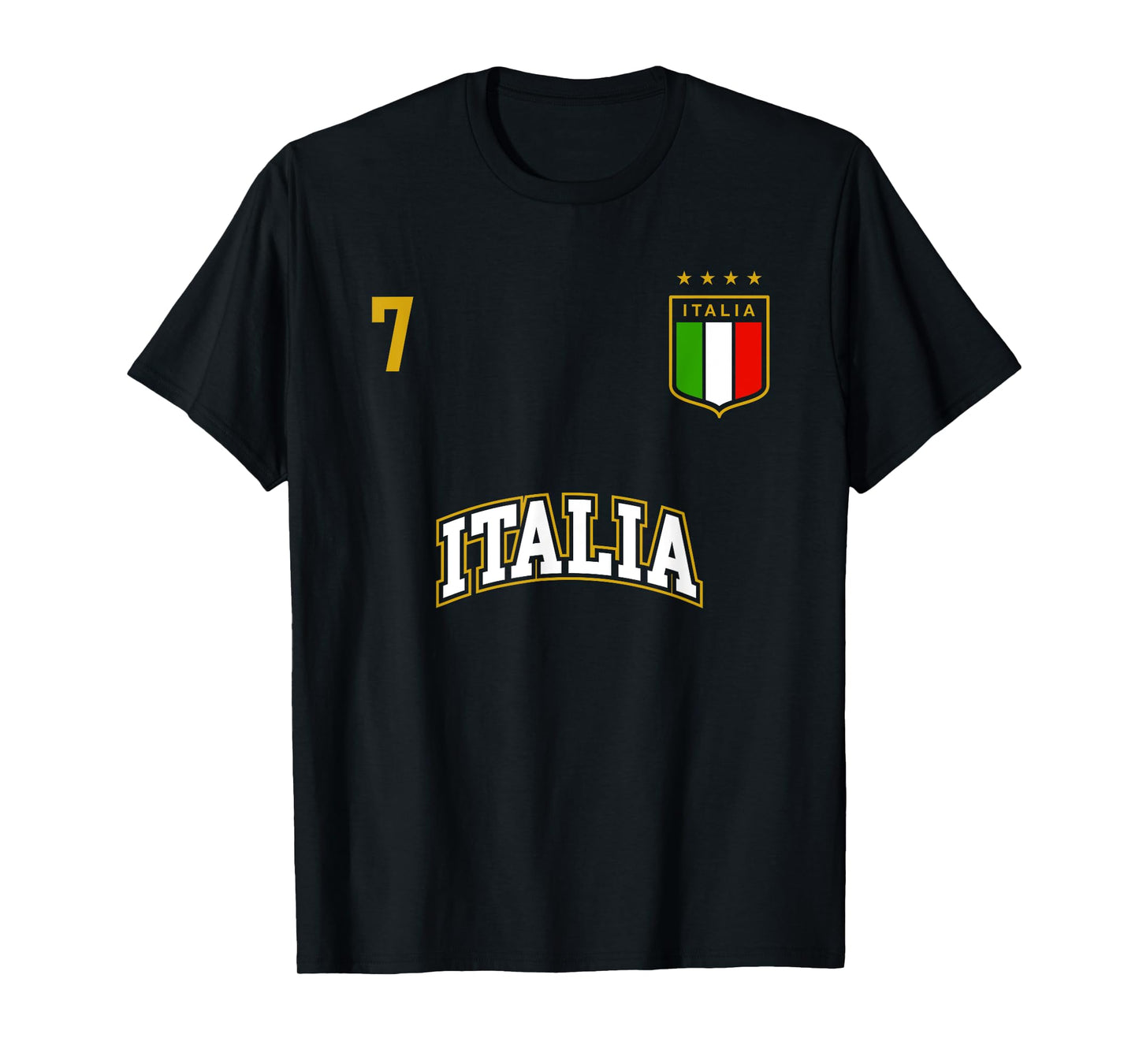 Italy Shirt Number 7 + BACK Soccer Team Sports Italian Flag