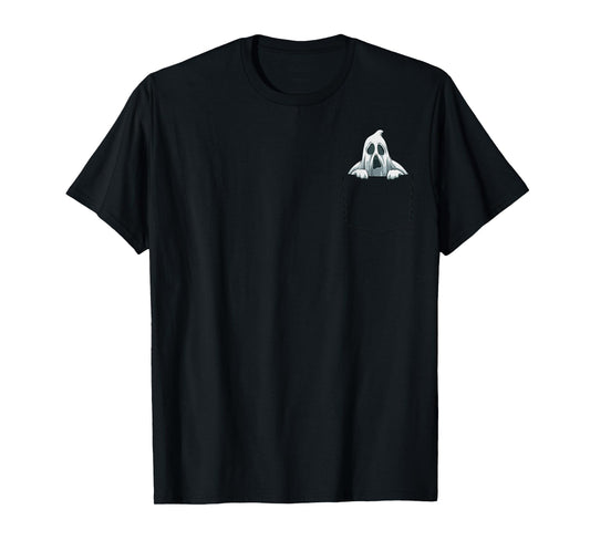 Ghost Pocket Ghost In Pocket Ghost Peeking Funny Halloween T-Shirt