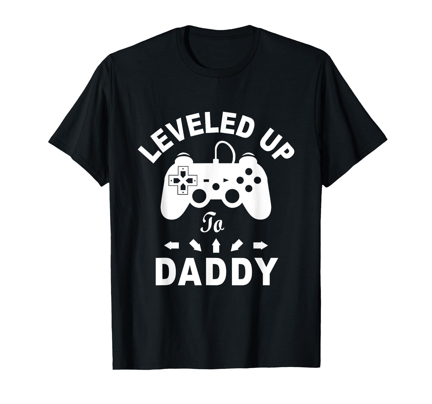 A And E Creative Men's Black Gamer Leveled Up To Daddy Video Game Dad T-Shirt