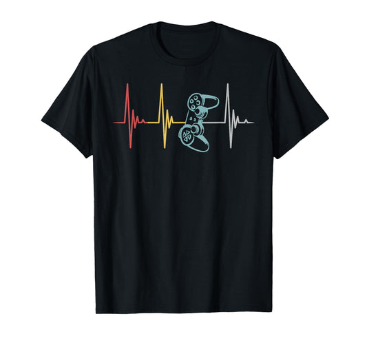 Gamer Heartbeat Controller For Nerd Multiplayer Gaming T-Shirt