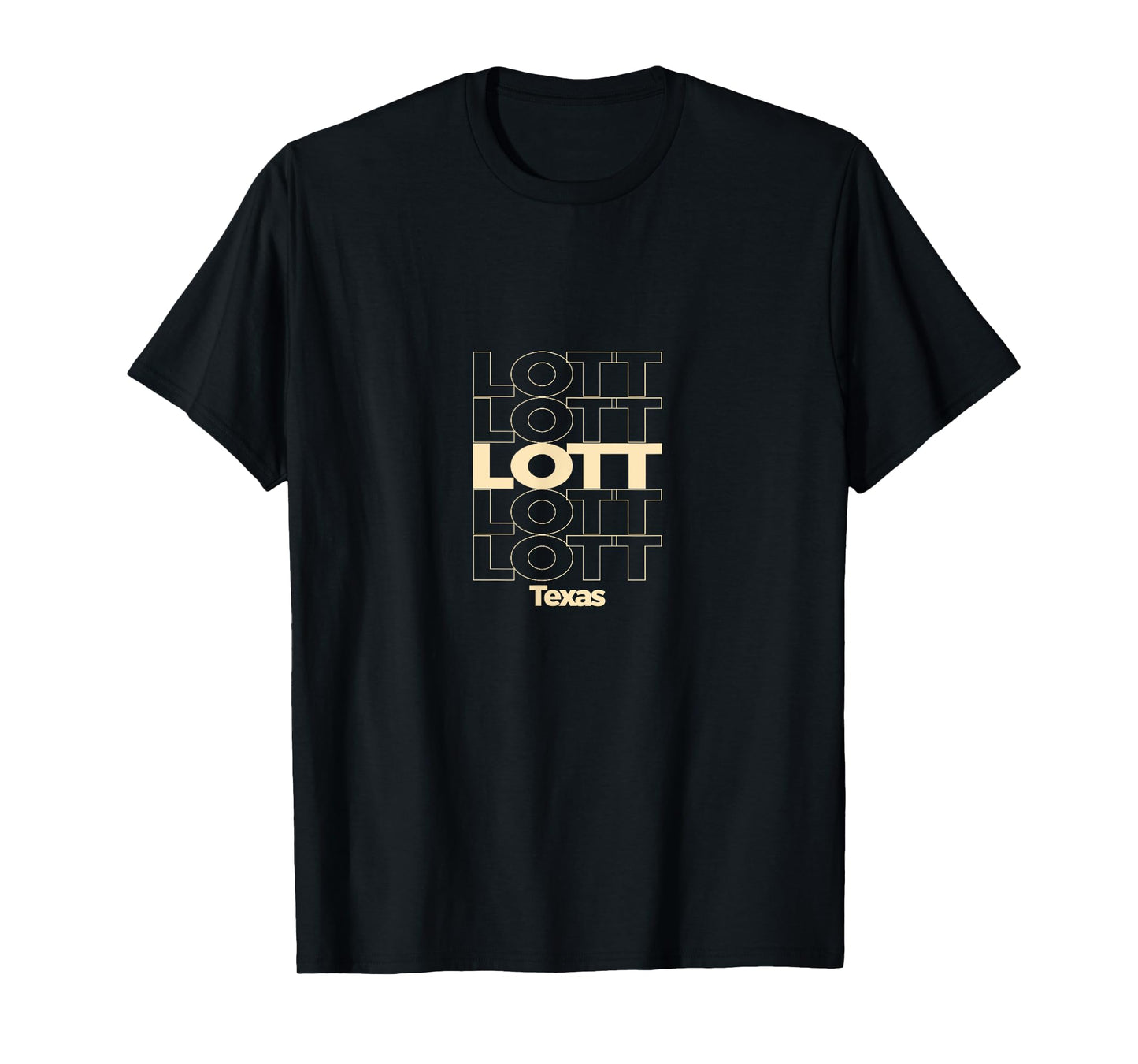 Vintage Lott, Texas Repeating Text T-Shirt