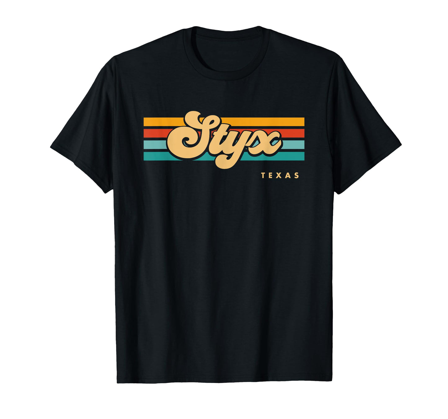 Vintage Sunset Stripes Styx, Texas T-Shirt