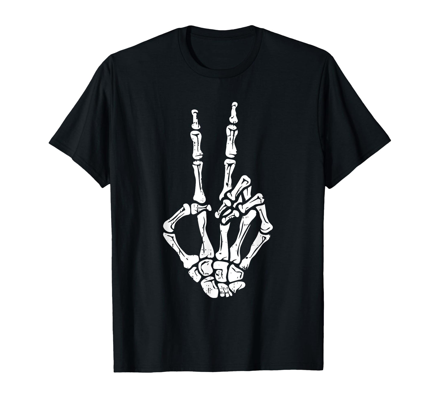 Skeleton Hand Peace Sign Halloween Costume Bones T-Shirt