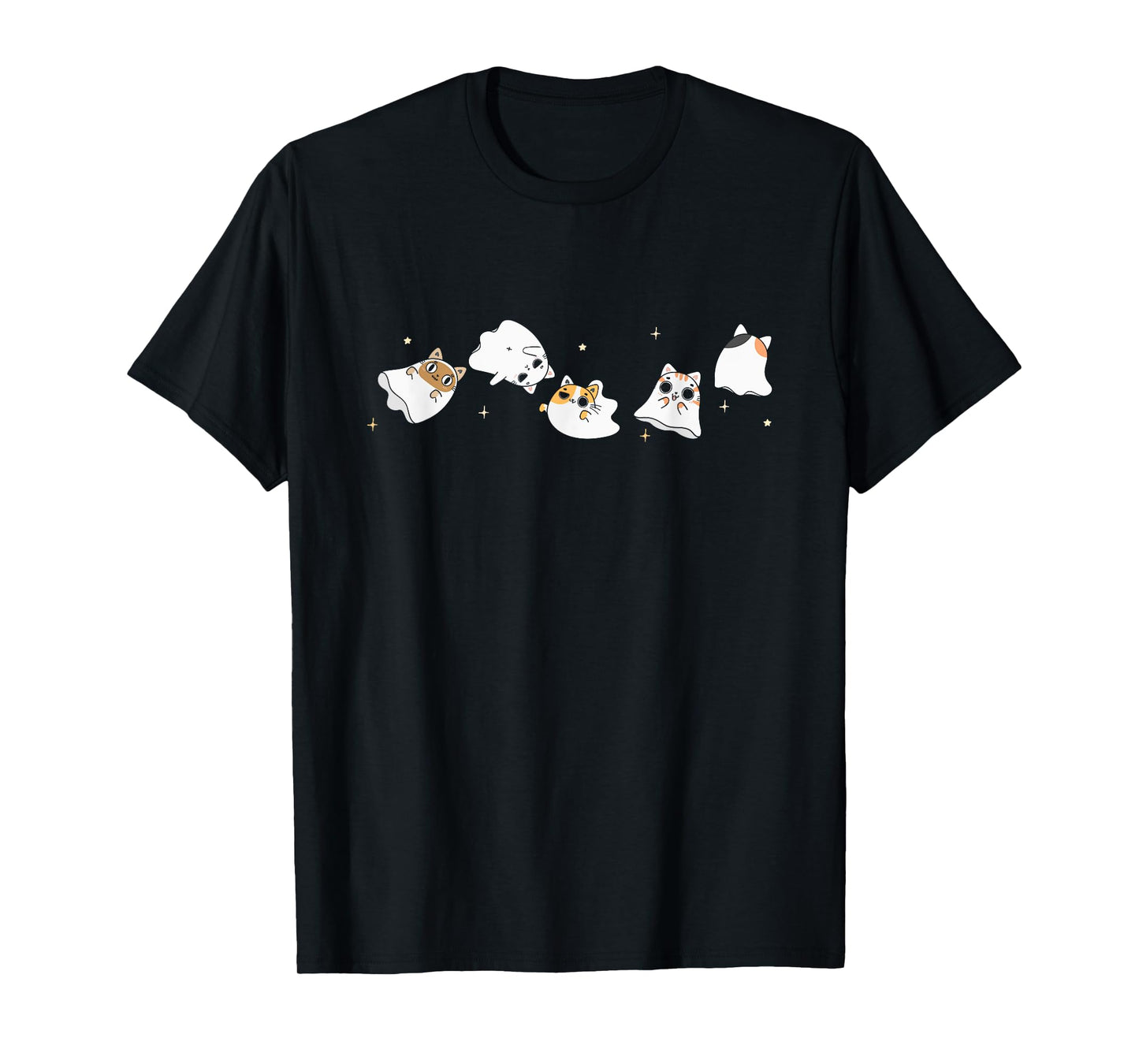 Cat Ghost Halloween Costume Spooky Cute Kawaii Animal T-Shirt