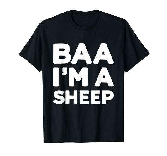 Baa Im a sheep funny lazy DIY costume for halloween party T-Shirt