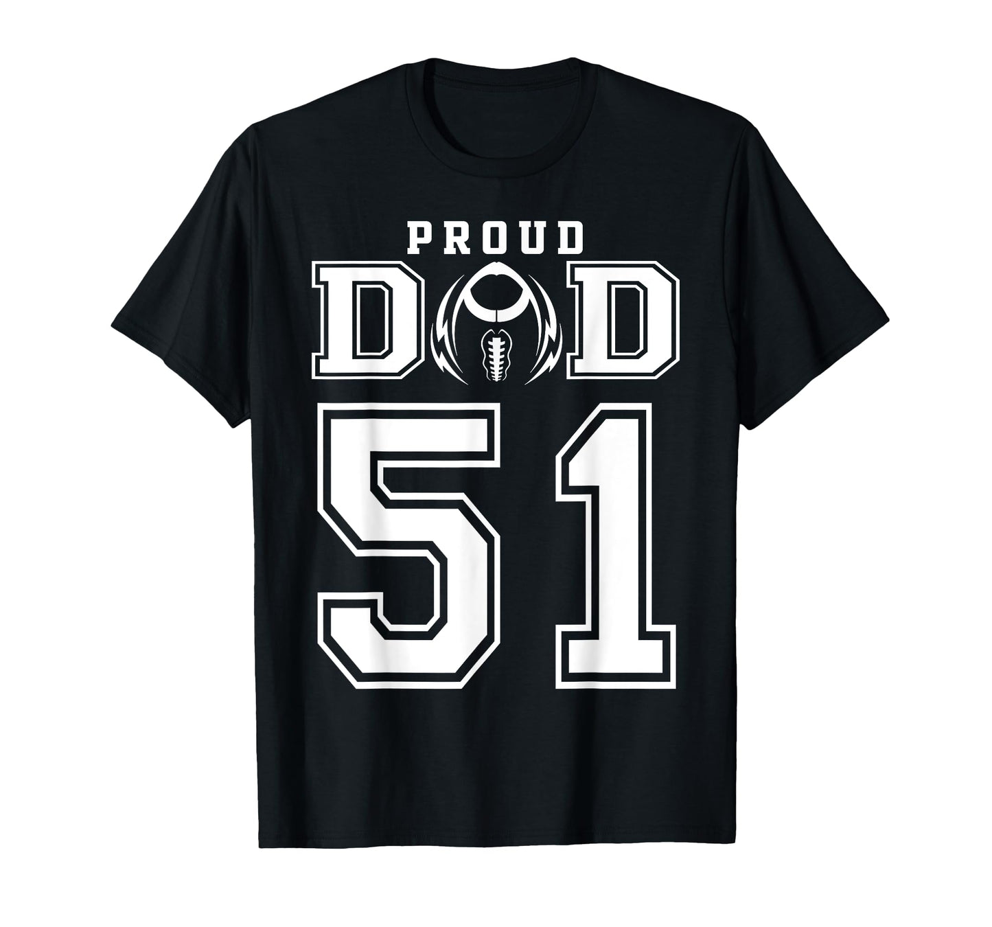 Custom Proud Football Dad Number 51 Personalized For Men T-Shirt
