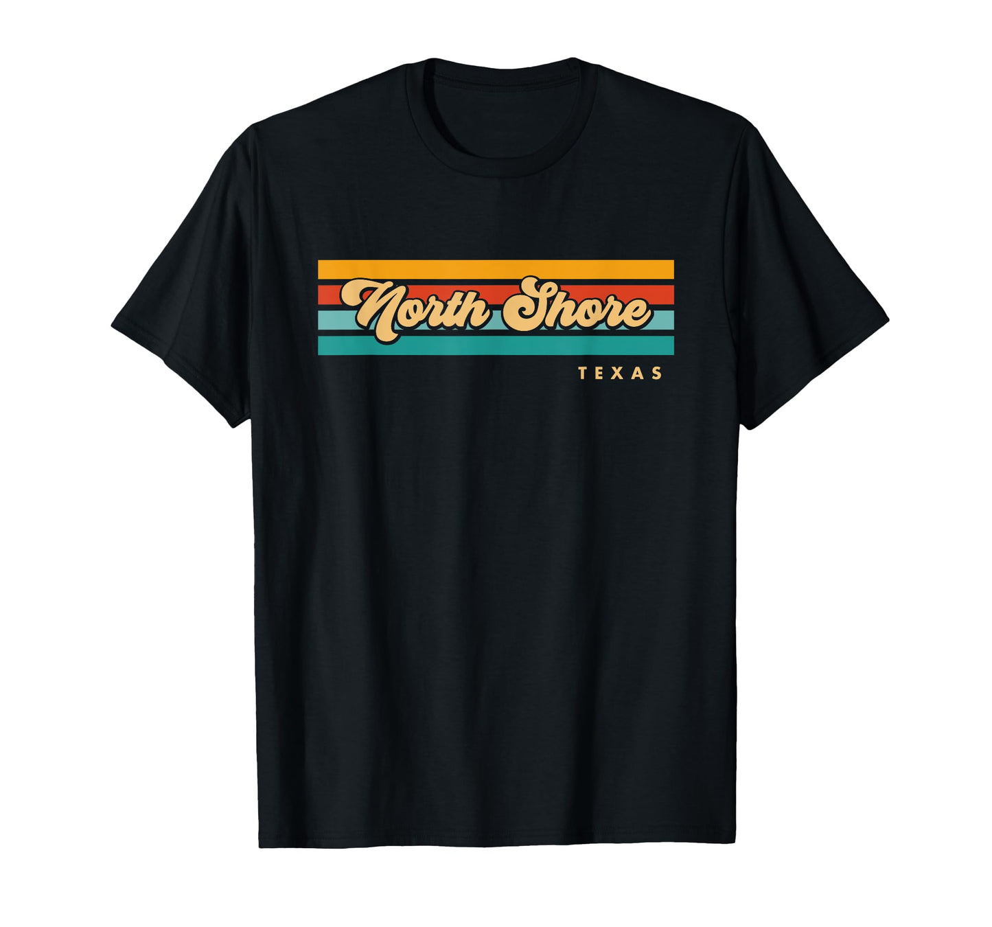 Vintage Sunset Stripes North Shore, Texas T-Shirt