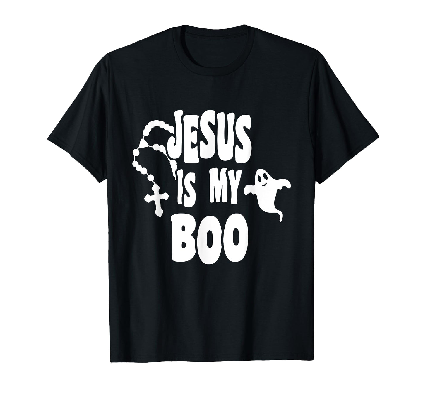 Jesus Is My Boo Ghost Christian Funny Halloween Retro Groovy T-Shirt