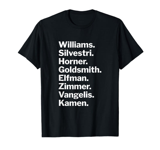 Gen X Film Composer Tribute – Minimalist Music Design T-Shirt