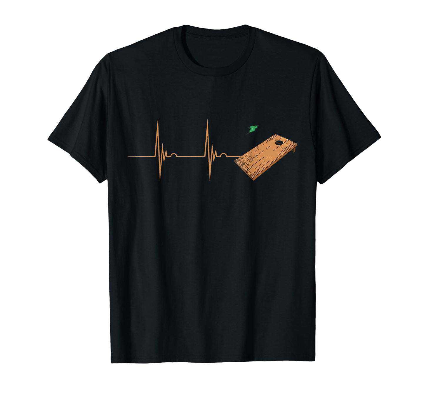 Cornhole Tossing Bag Board Heartbeat EKG Puls Toss Game T-Shirt