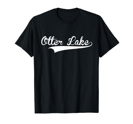 OTTER LAKE Baseball Vintage Retro Font T-Shirt