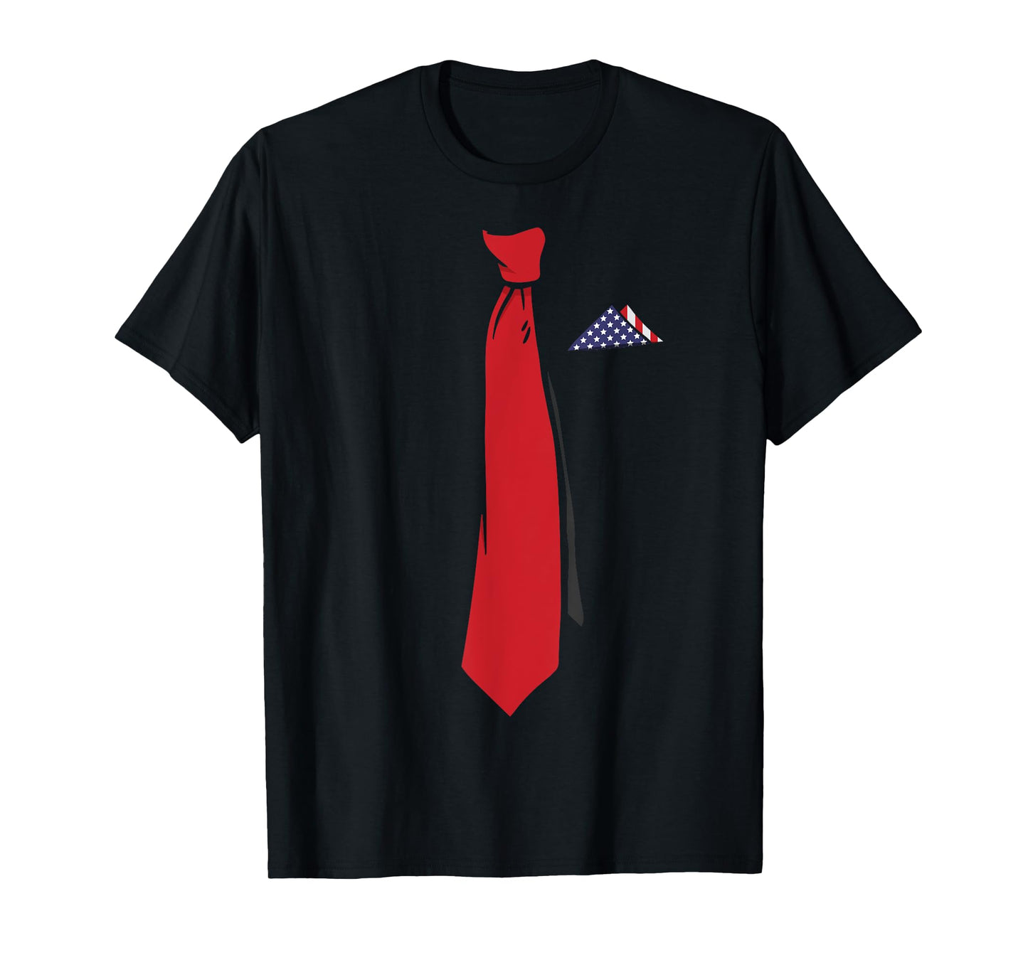 Trump 2024 Red Tie US Flag Handkerchief Patriotic Women Men T-Shirt
