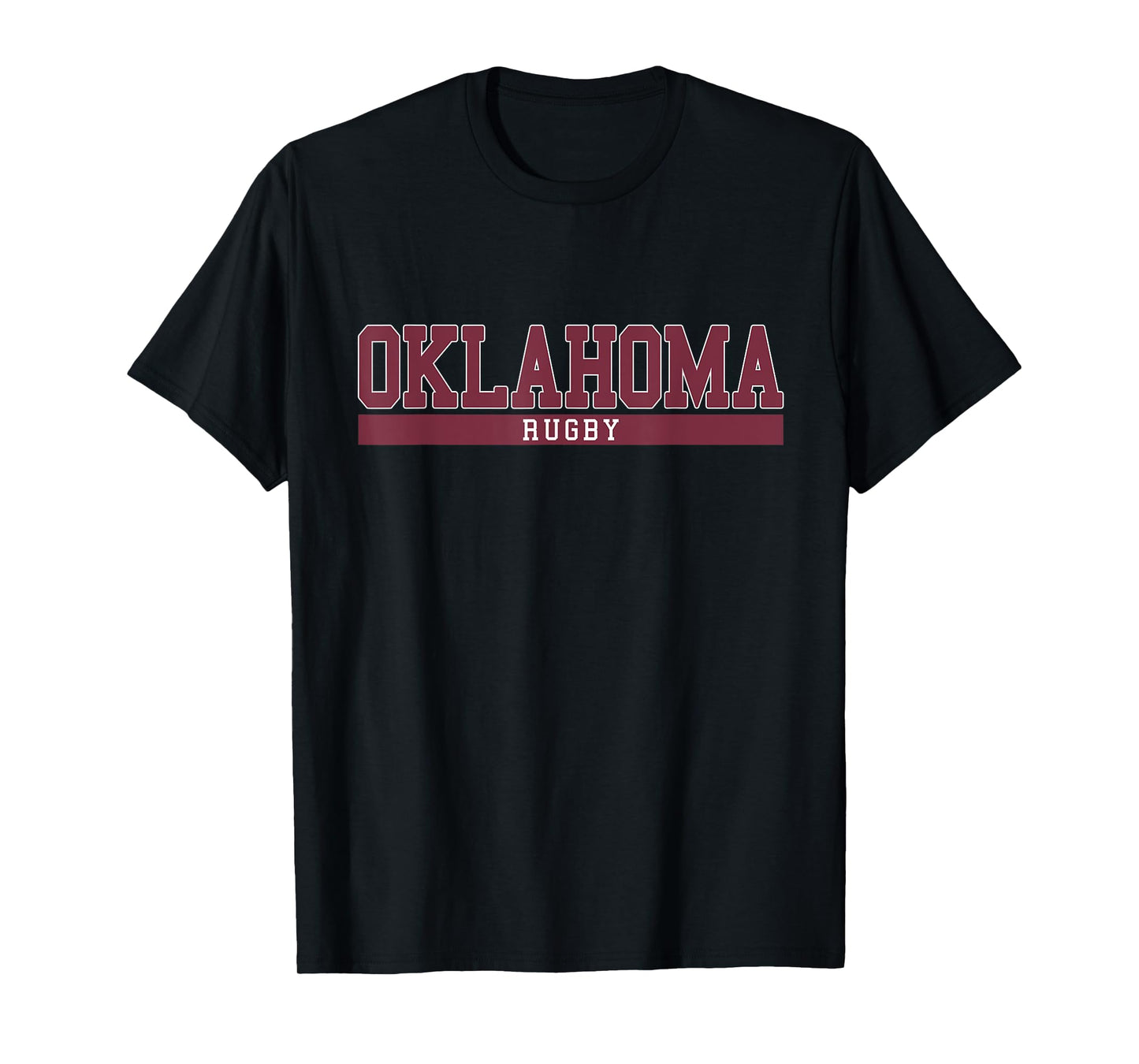 Oklahoma Rugby T-Shirts Unisex-Adults Black Short Sleeve Rugby T-Shirt Small