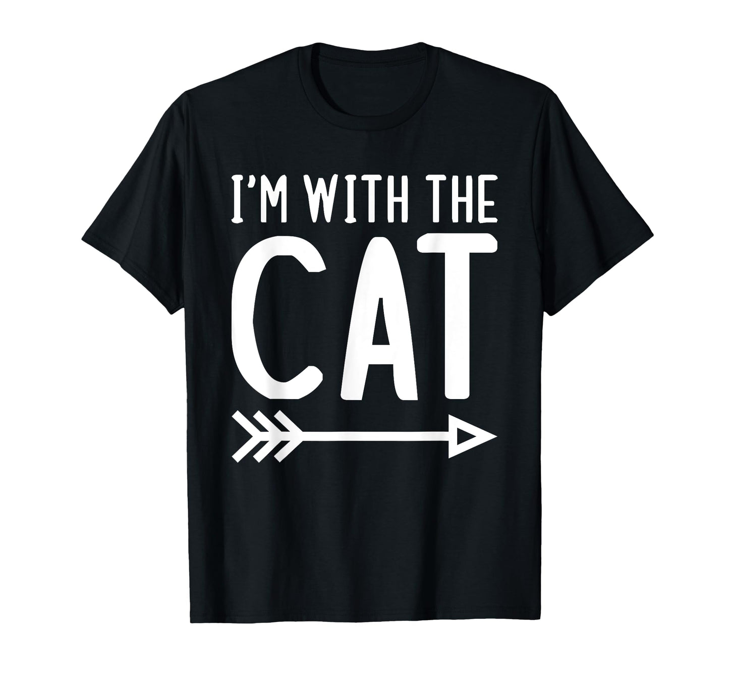 I'm With The Cat Funny Matching Halloween Couple Costume T-Shirt for Men Women Kids