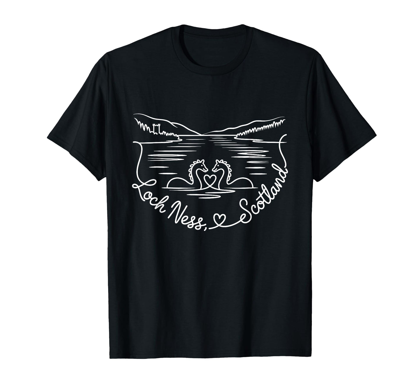 Loch Ness, Scotland Romantic Signature Heart Art Souvenir T-Shirt